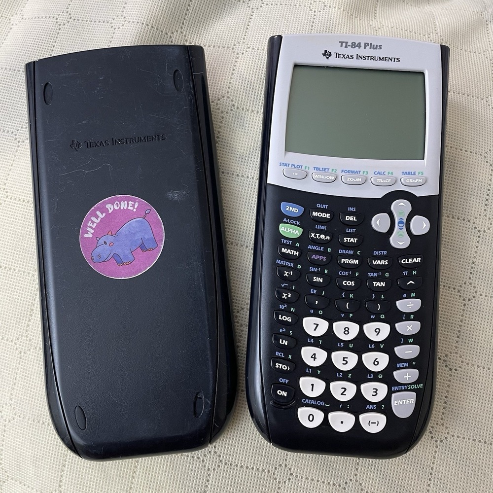 Texas Instruments TI-84 Plus Graphing Calculator w/ Slide Cover, LCD, Battery